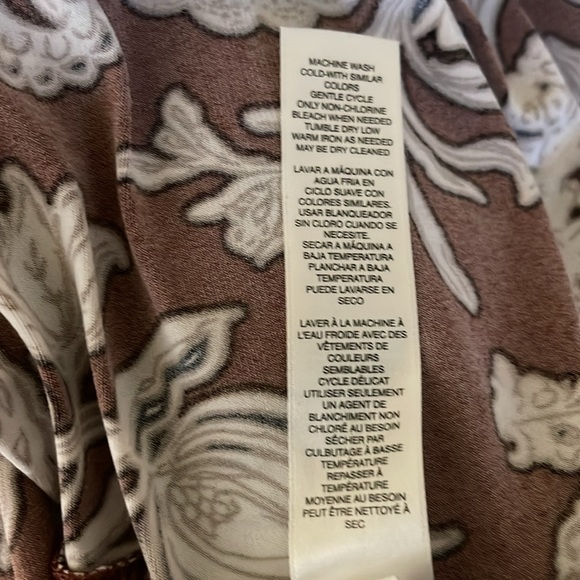Chico’s brown, tan and white floral tunic - Size L - Chico’s Size 2 - Picture 5 of 6